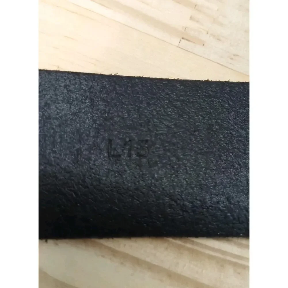 Lands End Black Leather Belt Mens Sz 48 1-3/8”Wide